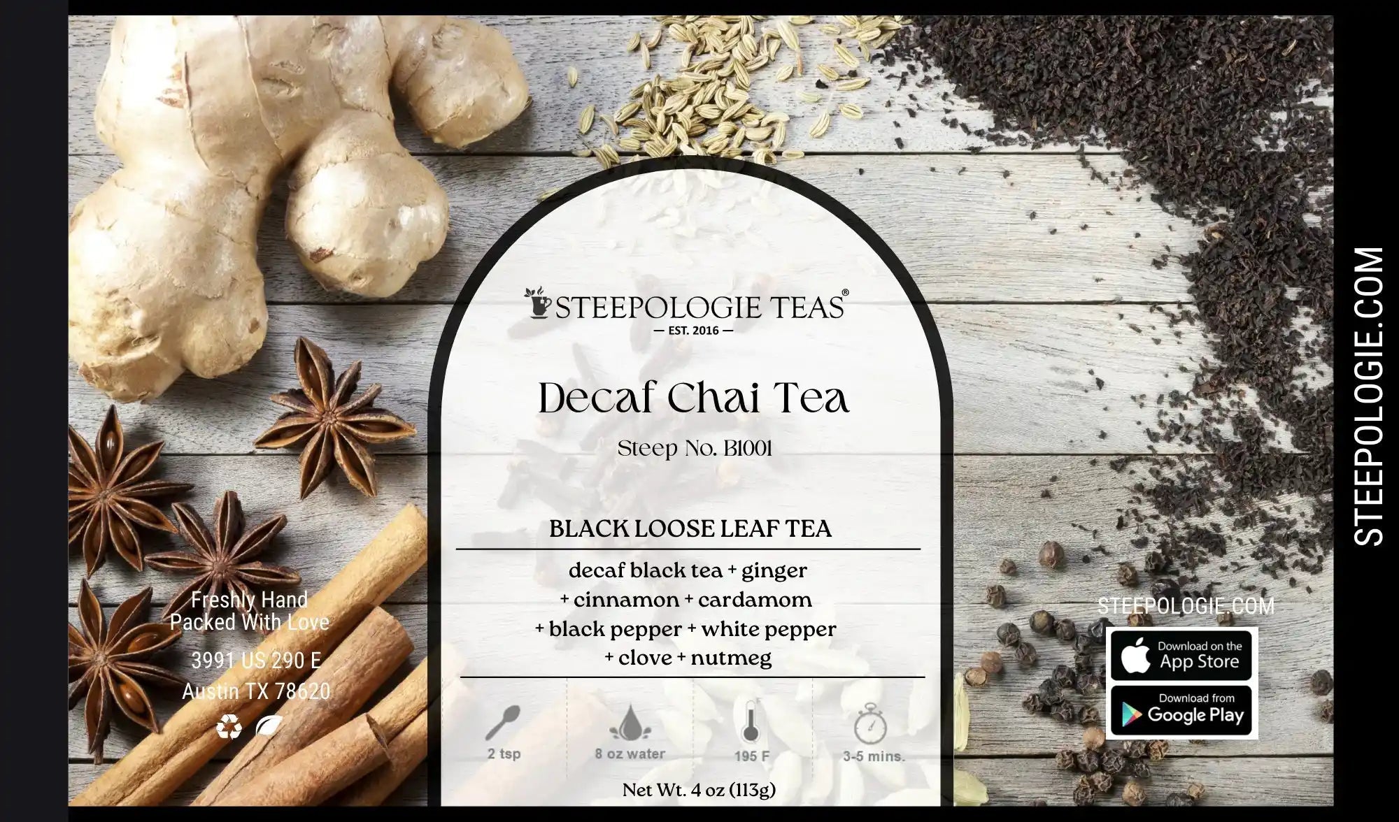 Decaf Chai Tea (Steep No. B1001) - Steepologie
