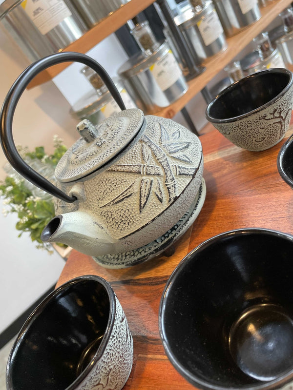 Mint Cast Iron Tea Pot 6-Piece Set - Steepologie