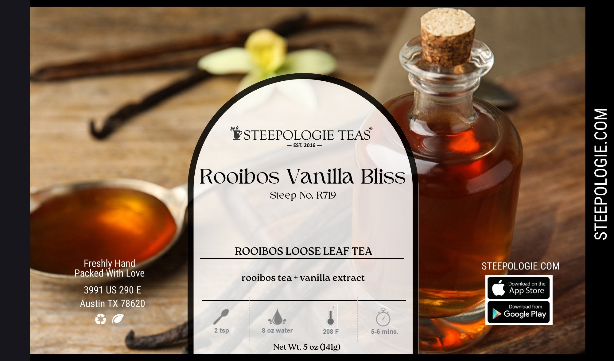 Rooibos Vanilla Bliss Tea (Steep No. R719) - Steepologie
