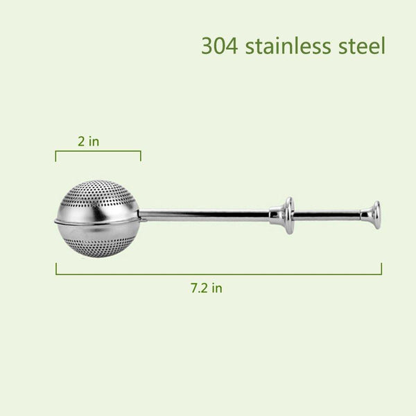 Stainless Steel Tea Ball - Single Cup - Long Handle Tea Infuser - Steepologie